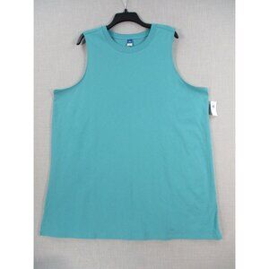 Old Navy Womens Aqua Sleeveless Tank Top XXL Petite 100% Cotton Made In Vietnam
